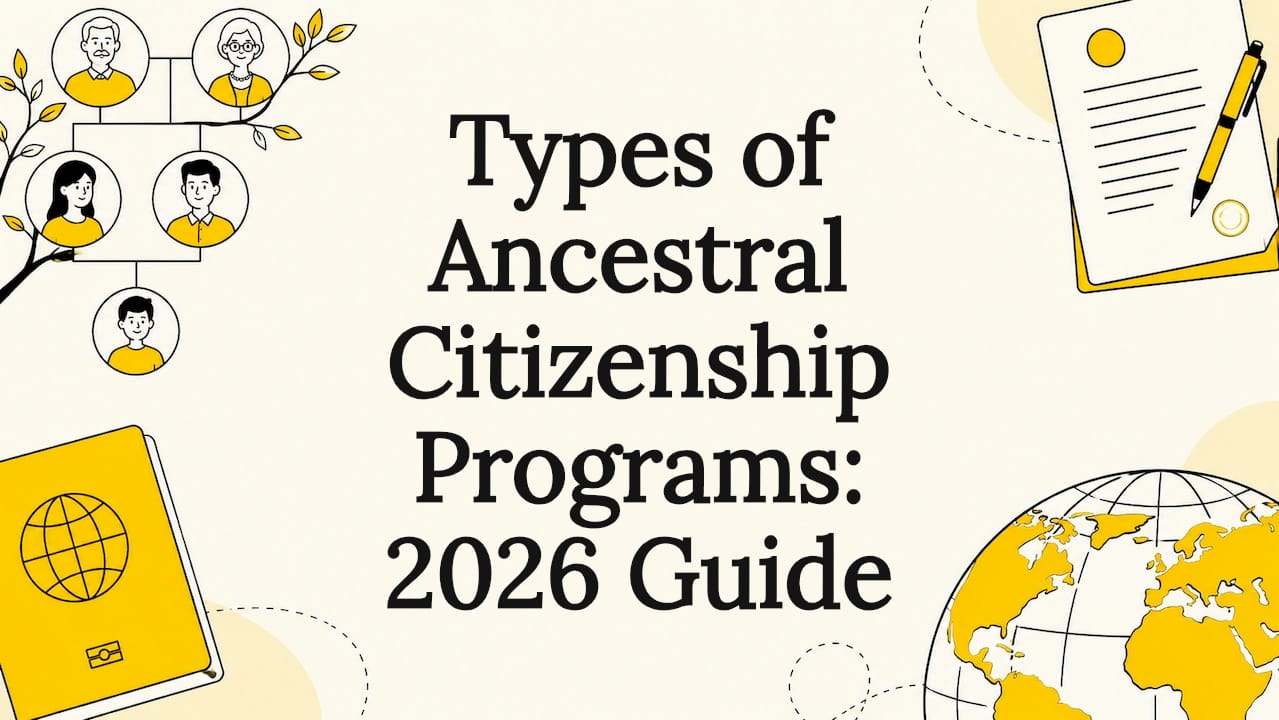 Decorative ancestral citizenship title card illustration