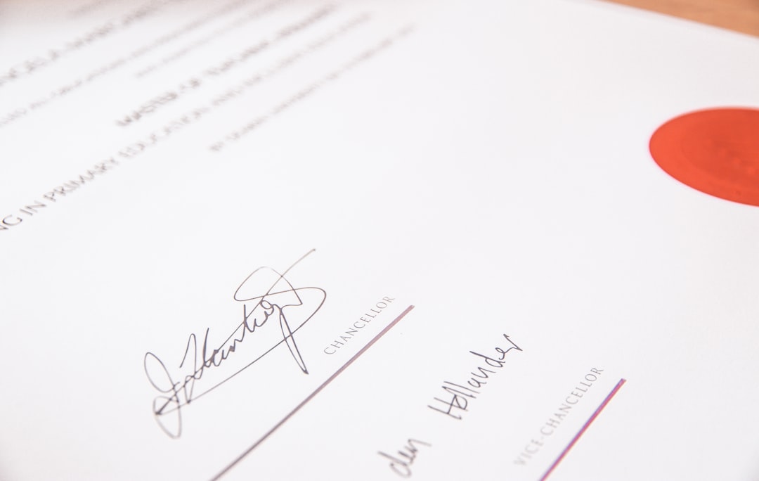 Woman reviewing affidavit document at desk