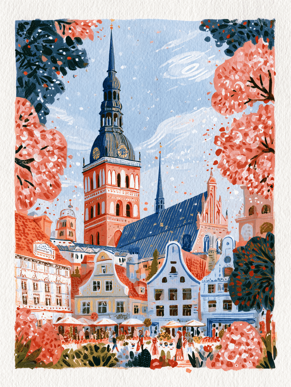 Riga old town and cathedral spire, illustrating Latvian citizenship by descent