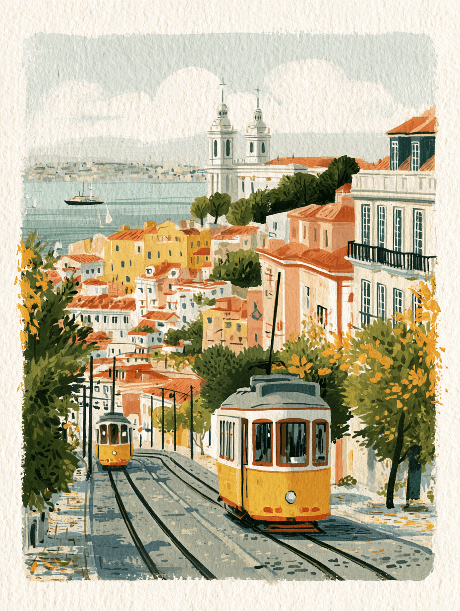 Lisbon trams and rooftops, illustrating Portuguese citizenship by descent